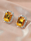 Rhinestone Decor Geometric Stud Earrings