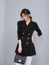 Notch Collar Double Breasted Blazer Mini Dress