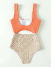 Color Block Cut out One Piece Swimsuit