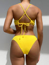 Solid Tie Back Bikini Swimsuit