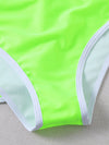 3pack Neon Lime Contrast Binding Halter Bikini Swimsuit