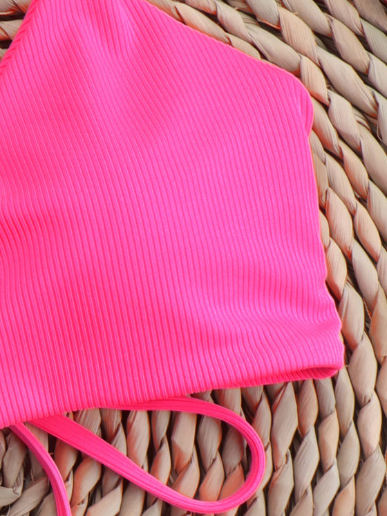 Plain Rib Bikini Swimsuit