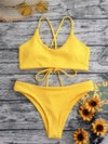 Plain Rib Bikini Swimsuit