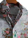 Men Random Flower Print Button Front Shirt