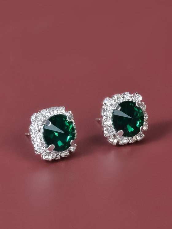 Rhinestone Decor Stud Earrings