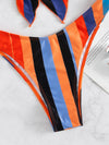 Striped Knot Bandeau Bikini Swimsuit