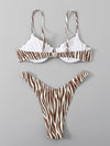 Zebra Striped Underwire Bikini Swimsuit