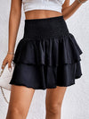 Shirred Waist Layered Skirt