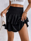 Shirred Waist Layered Skirt