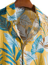 Men Random Tropical Print Button Up Shirt