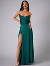 Crisscross Backless Wrap Satin Prom Dress