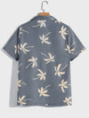 Men Tropical Print Button Through Shirt