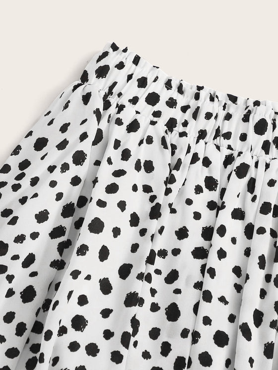 Dalmatian Print Midi Skirt