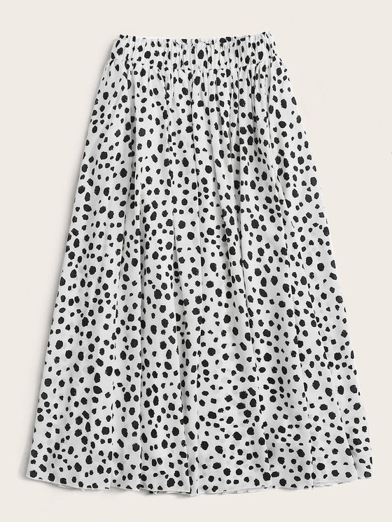 Dalmatian Print Midi Skirt