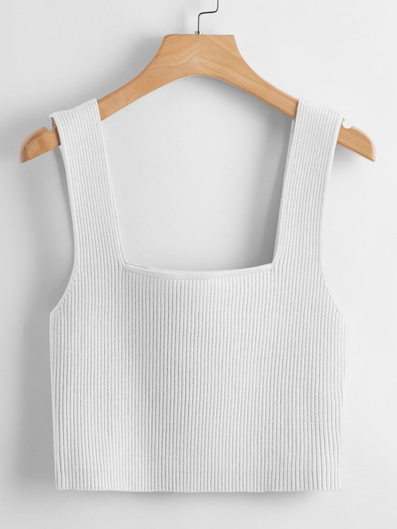 Solid Ribbed Knit Top