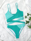 Color Block Wrap Bikini Swimsuit