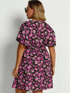 Plus Allover Floral Print Dress Without Belt