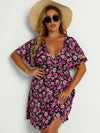 Plus Allover Floral Print Dress Without Belt