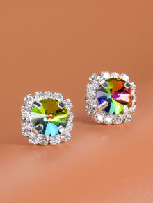  Rhinestone Decor Stud Earrings