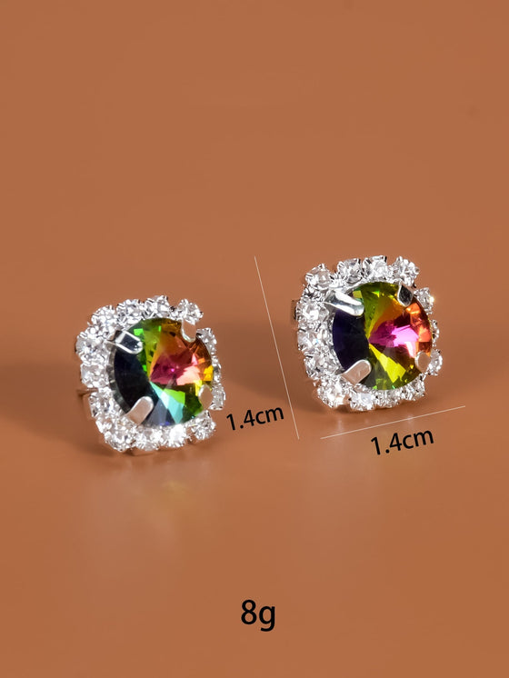 Rhinestone Decor Stud Earrings