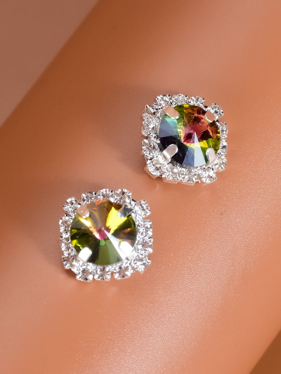 Rhinestone Decor Stud Earrings