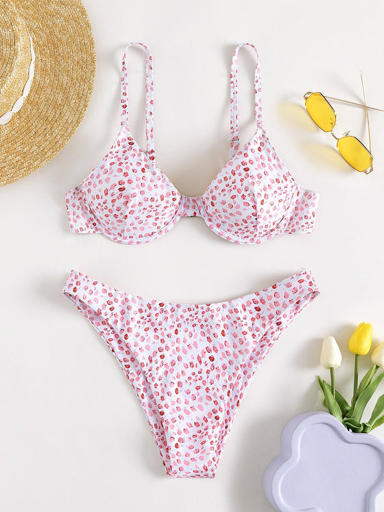 Ditsy Floral Underwire Bikini Swimsuit