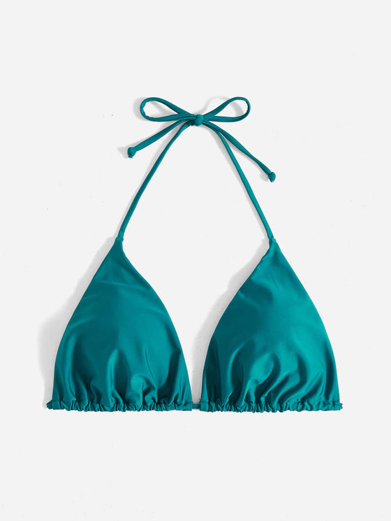 Plus Plain Halter Triangle Bikini Top