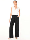 Solid Zip Up Wide Leg Pants