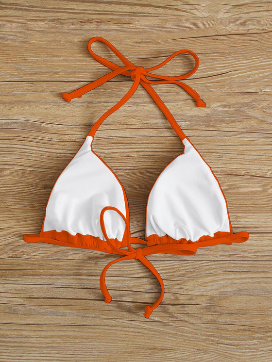 Plus Plain Halter Triangle Bikini Top