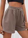 Drawstring Waist Patched Detail Shorts