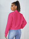 Zip Up Crop Bomber Jacket