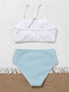 Girls Color Block High Waisted Bikini Swimsuit