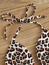 Plus Zebra Striped Halter Triangle Bikini Top