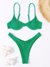 Textured Underwire High Cut Bikini Swimsuit