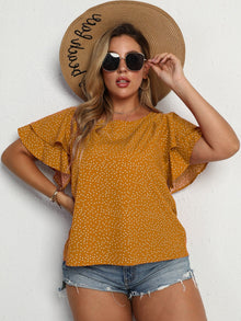  Plus Polka Dot Butterfly Sleeve Blouse