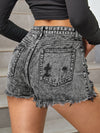 Raw Hem Distressed Denim Shorts