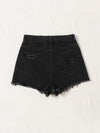 Raw Hem Distressed Denim Shorts