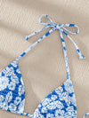 Floral Pattern Smocked Bikini Top