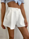 Solid Wide Leg Slant Pocket Shorts