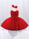 GIRLS Baby Girls' Mesh Puff Princess Dress With Butterfly Knot & Headband For First Birthday/party