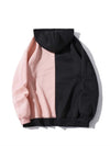 Men Colorblock Slogan Embroidery Drawstring Hoodie