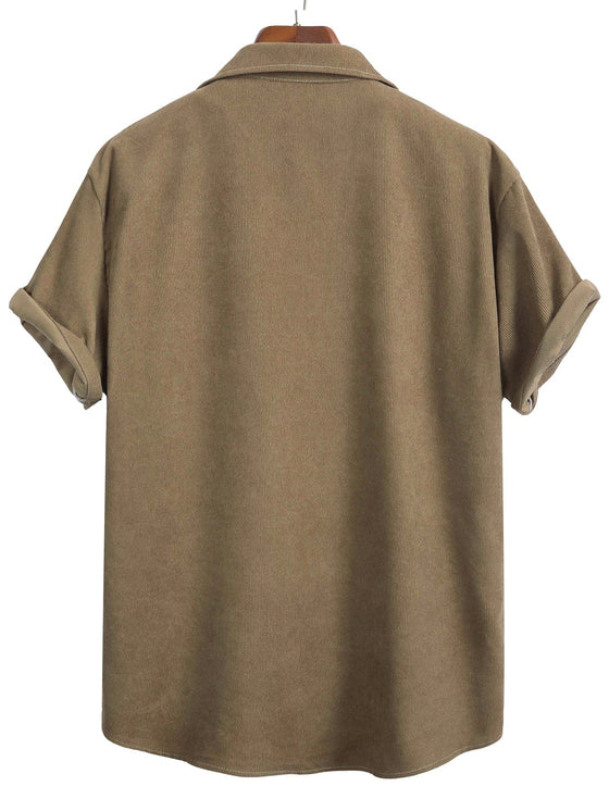 ROMWE Guys Curved Hem Shirt