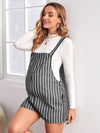 Maternity Patch Pocket Striped Overall Shorts Without Tee