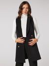 Shawl Collar Double Breasted Vest Blazer