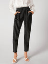 Elastic Waist Pinstripe Cigarette Pants