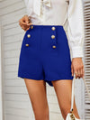 High Waist Fake Button Shorts