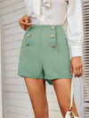 High Waist Fake Button Shorts
