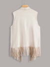 Fringe Trim Open Front Coat