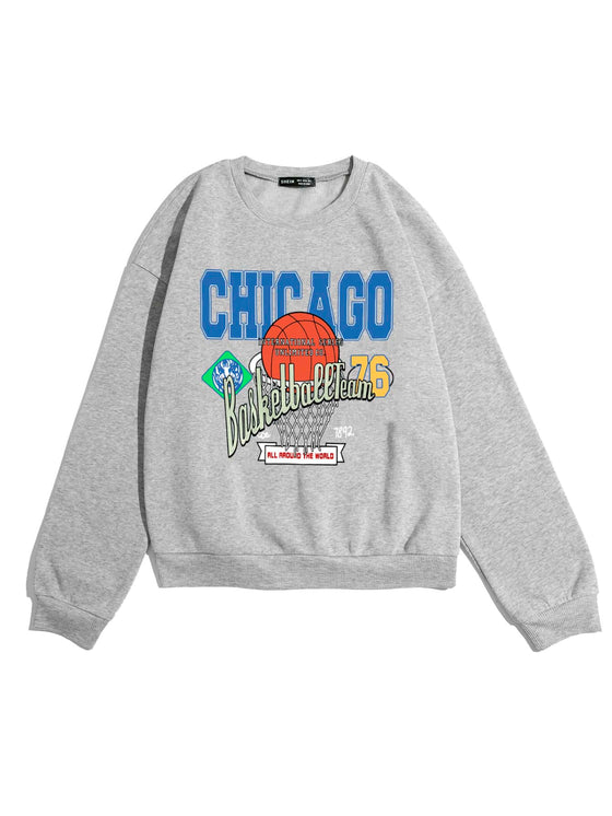 Letter Graphic Drop Shoulder Sweatshirt