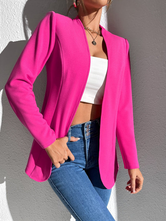 Open Front Solid Blazer